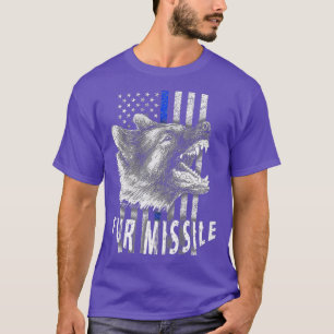T-shirt Fur Missile K9 Indicateur vertical mince de ligne 