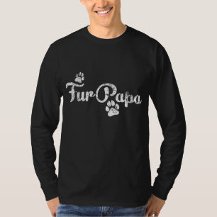 T-shirt Fur Papa Cute Chien Amoureux des chats Papa Pawpri