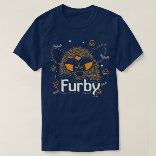 T-shirt Furby Halloween Éffrayant Lines Citrouille Furby (Design devant)