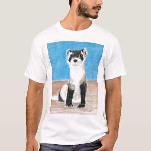 T-shirt furet aux pieds noir