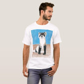 T-shirt furet aux pieds noir (Devant entier)