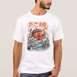 T-shirt Furie de Samouraï Pieuvre – Art Océanique Inspiré
