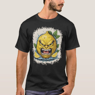 T-shirt Furious Lemon Face with Splash Effect
