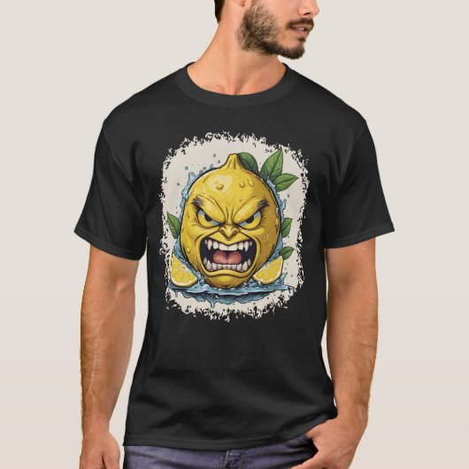 T-shirt Furious Lemon Face with Splash Effect (Devant)