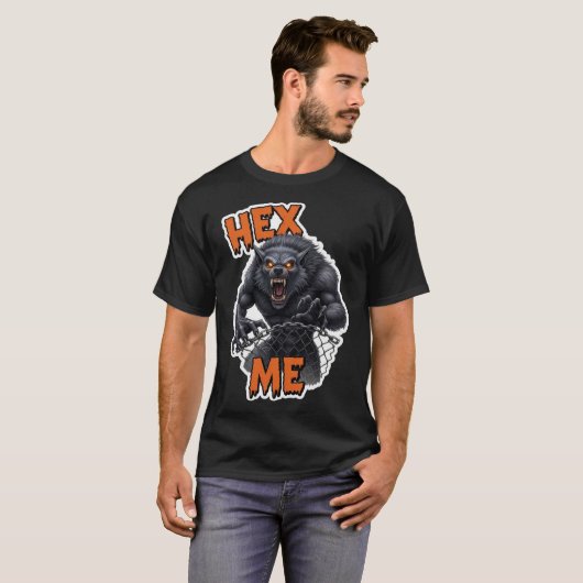 T-shirt Furious werewolf with glowing eyes and sharp fangs (Devant entier)