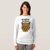 T-shirt "Furry & Filthy" Sassy Cat Long Manches (Devant entier)