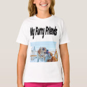T-shirt Furry Friends Photo Chat et Chien (Devant)