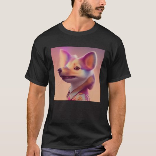 T-shirt Furry Fuzzy Sneaky Squirrel Ferret Animal Peach Go (Devant)