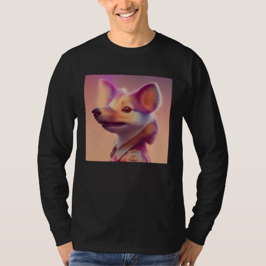 T-shirt Furry Fuzzy Sneaky Squirrel Ferret Animal Peach Go (Devant)