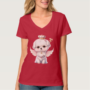 T-shirt Furry Joy : Angel Wing Maltese Chig Puppy Cadeau