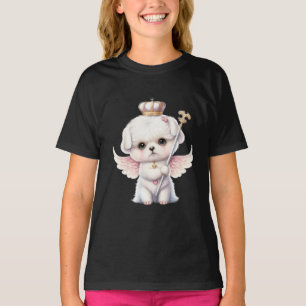 T-shirt Furry Joy : Angel Wing Maltese Chig Puppy Cadeau