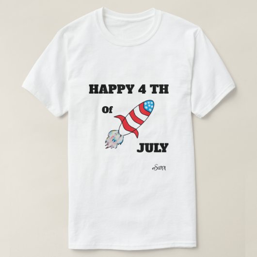 T-Shirt ; Fusée 4 Juillet (Design devant)