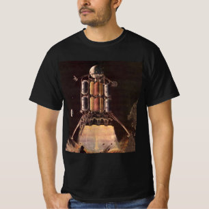 T-shirt Fusée de science-fiction vintage qui s'éloigne de