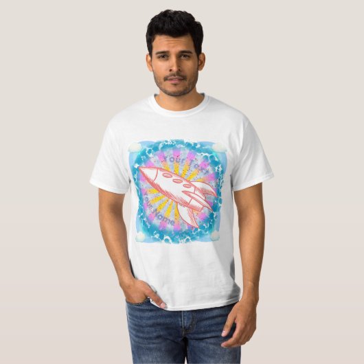T-shirt Fusée Rouge (Devant entier)