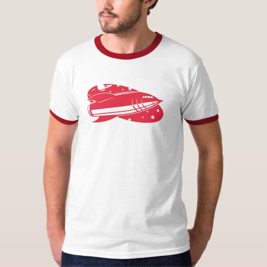 T-shirt fusée rouge rétros 2 (Devant)