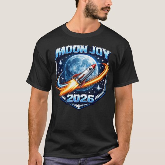 T-shirt Fusée spatiale Moon Joy 2026 (Devant)