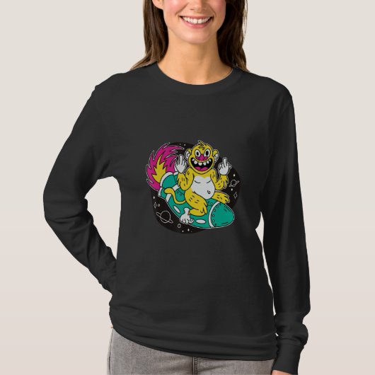 T-shirt Fusée spatiale singe (Devant)