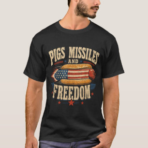 T-shirt Fusées de porc et liberté 4 juillet patriotique