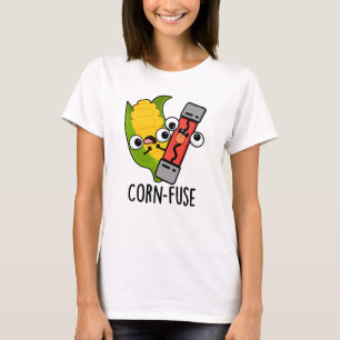T-shirt Fusible de maïs amusant Confus Pun