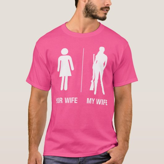 T-shirt Fusil Hunter Feu mari amusant (Devant)