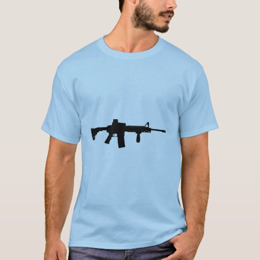 T-shirt Fusil noir AR-15 de l'art de Phil en ligne (Devant)