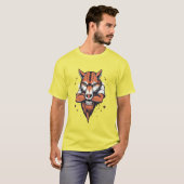 T-shirt Fusion de crâne de renard féroce (Devant entier)