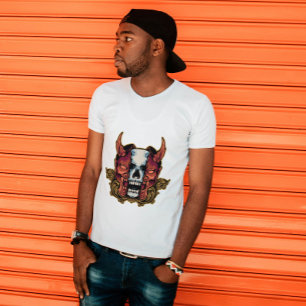 T-shirt Fusion de crâne du démon japonais Hannya