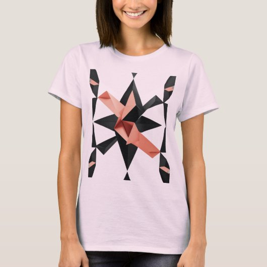 T-shirt Fusion de pli rose (Devant)