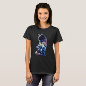 T-shirt Fusion Mystique de Chat Céleste Beau Unique (Devant entier)