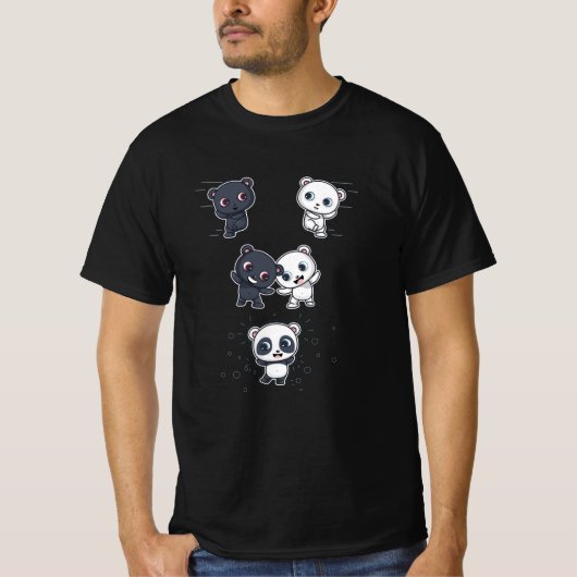 T-shirt Fusion Panda Bear Funny (Devant)