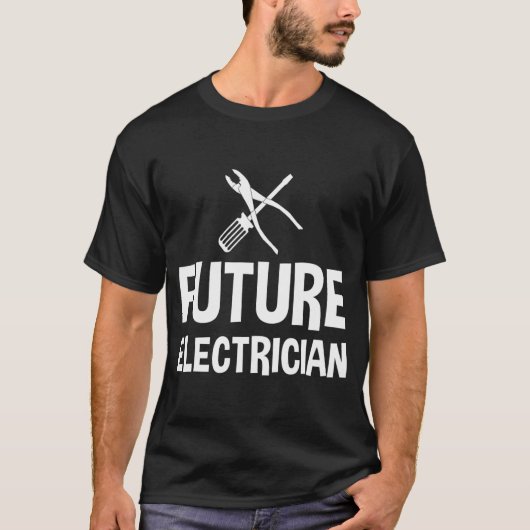 T-shirt Futur cadeau pour enfants électriciens (Devant)