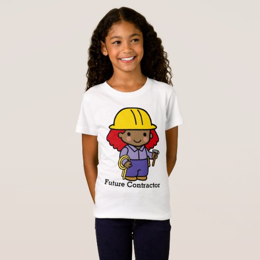 T-Shirt Futur entrepreneur fille avec marteau et corde (Devant entier)