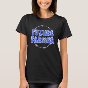 T-shirt Futur Fermier Enfants Agricole Vaches Poulets Choc