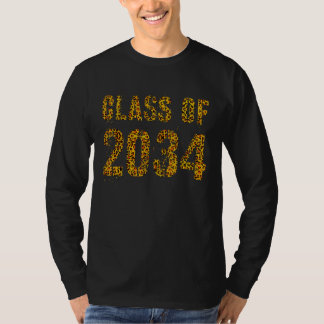 T-shirt Futur Graduation Class Of 2034 Empreinte de léopar