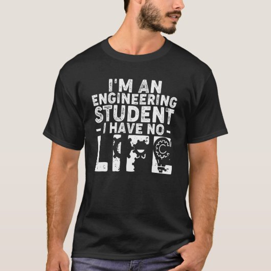 T-shirt Futur ingénieur mécanicien étudiant en génie (Devant)