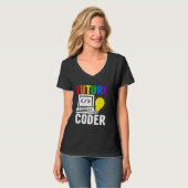 T-shirt Futur jeune codeur mignon carrière programmeur inf (Devant entier)
