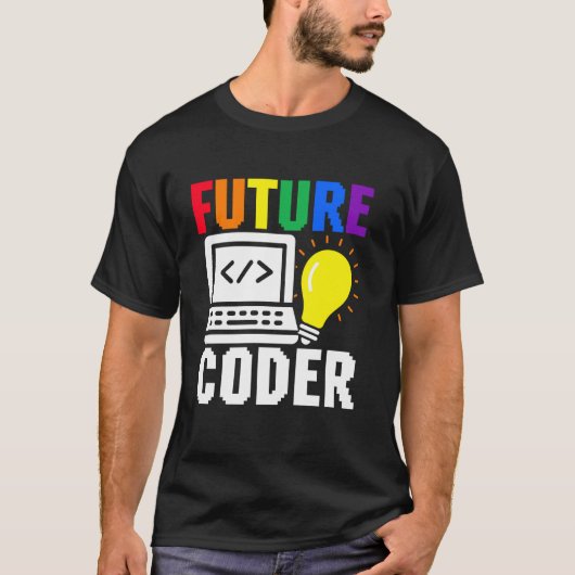 T-shirt Futur jeune codeur mignon carrière programmeur inf (Devant)