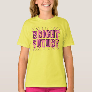 T-shirt Futur lumineux en rose entouré de rayons solaires