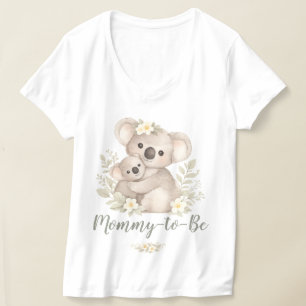 T-shirt Futur Maman Cottagecore Koala Câlin Baby Shower