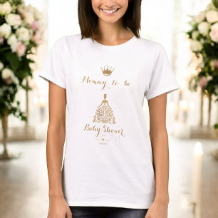 T-shirt Futur Maman Princesse Pailletée Or Baby Shower
