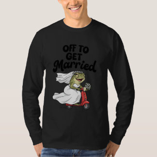 T-shirt Futur mariée douche de mariée Grenouille sur scoot