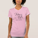 T-shirt Futur Mme Chemise de mariage personnalisée<br><div class="desc">Futur Mme Chemise de mariage personnalisée - La chemise de mariage personnalisée présente une typographie script moderne et est personnalisée avec votre nom de famille futur. La police est accentuée d'une bague de fiançailles. Montré en rose blush,  cependant,  vous pouvez choisir votre style et couleur de t-shirt.</div>