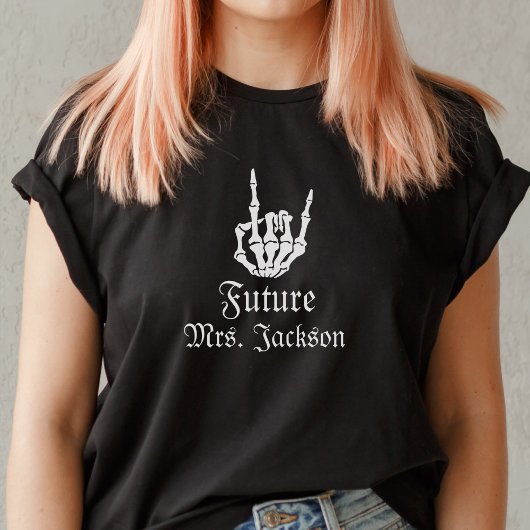 T-shirt Futur Mme Gothic Skeleton Heart Bachelorette