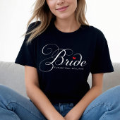 T-shirt Futur Mme Mariée Personnalisé Script Mariage