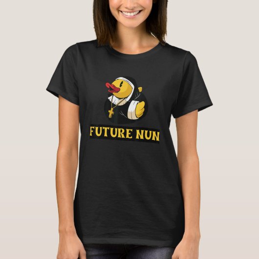 T-shirt Futur Nun Rubber Canard Salle de bain Bain Squeak  (Devant)