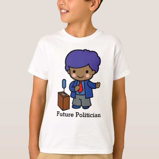 T-shirt Futur politicien/président avec cheveux bleus (Devant)