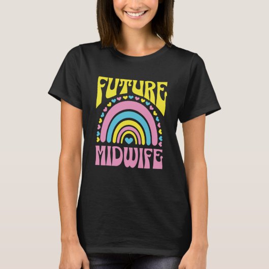 T-shirt Futur train de Midwifes Arc-en-Ciel brillant rétro (Devant)
