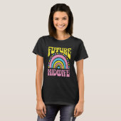 T-shirt Futur train de Midwifes Arc-en-Ciel brillant rétro (Devant entier)