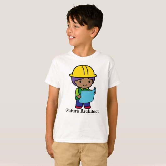 T-shirt Future Architect garçon en dur jaune (Devant entier)