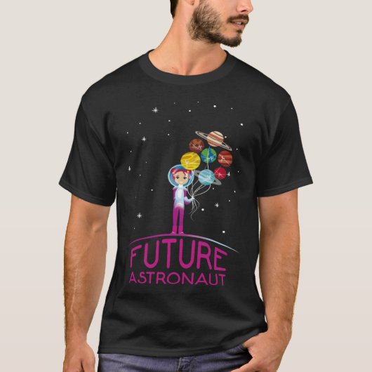 T-shirt Future Astronaut With Planets Funny Quote For Girl (Devant)